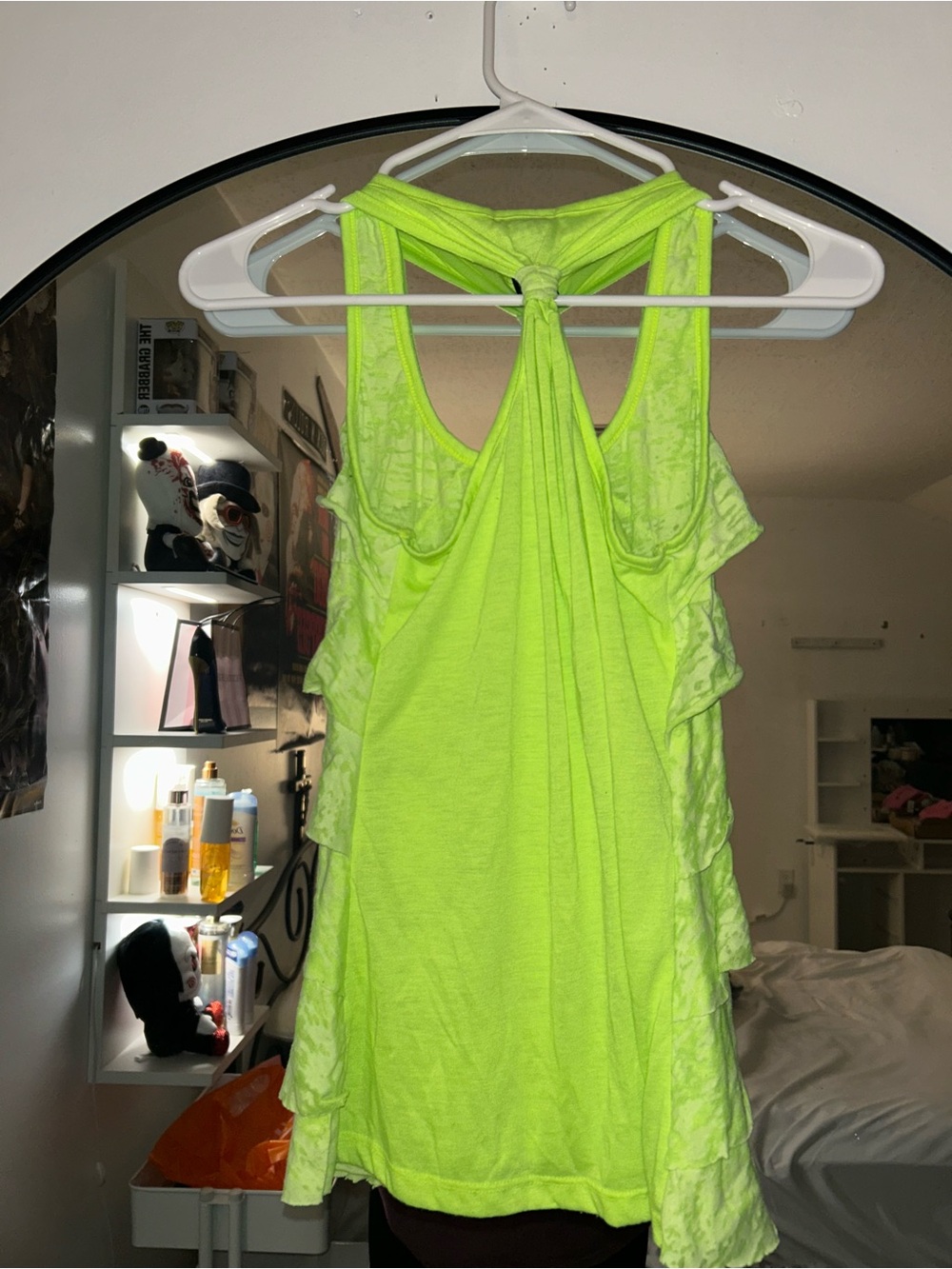 Y2k Rue 21 Neon Green Ruffle Tank Top - Picture 3 of 5